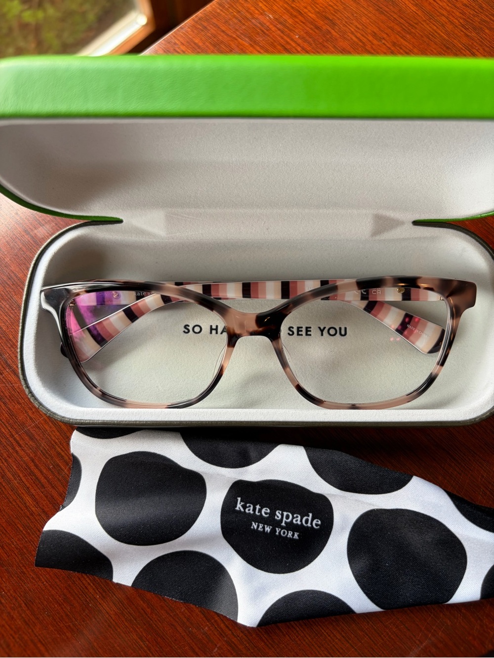 Kate Spade Emilyn HT8 Eyeglasses Frames Pink Havana Tortoiseshell + Case